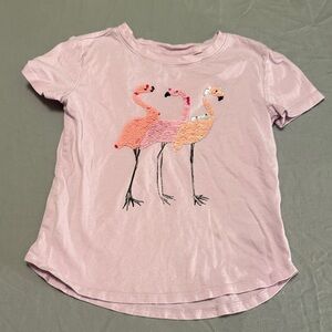 GAP Kids Flip Sequins Flamingo Kids Tee - Light Pink - Size XS